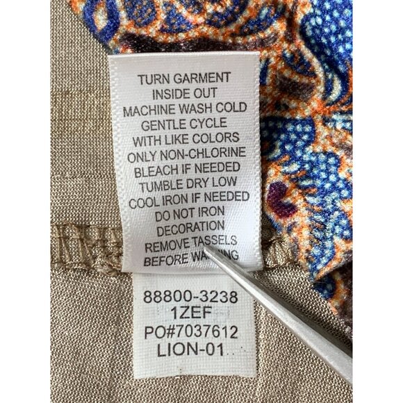 Live And Let Live Velour Peasant Top M EUC 3/4 Sleeve Stretch 8827 Boho Tassle - Picture 6 of 7